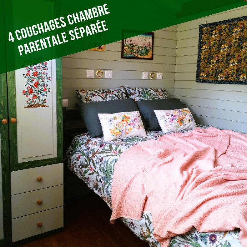 Chambre parentale confortable dans la roulotte à Antully